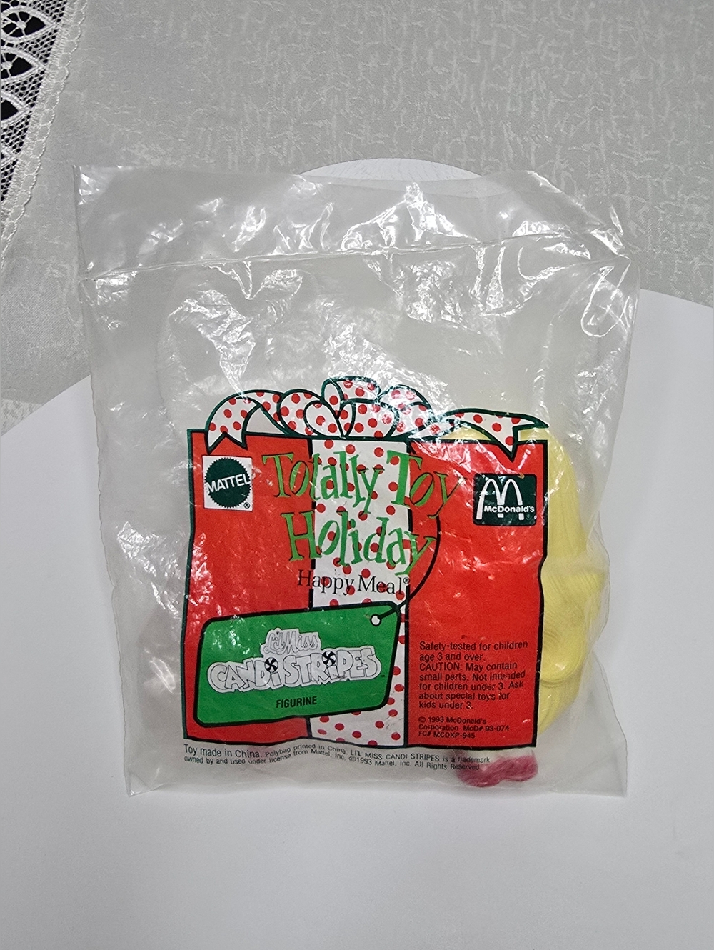 1993 McDonald's Happy Meal Toy Totally Toy  Holiday Lil Miss Candy Stripes